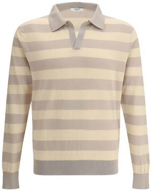 Cruna Gestreiftes Portofino Poloshirt - Natur