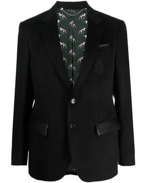 Billionaire Single-Breasted Silk Blazer - Black
