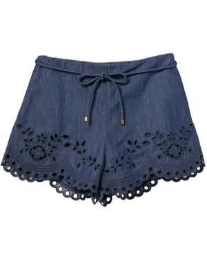 Zimmermann Mahon Denim Shorts - Blue