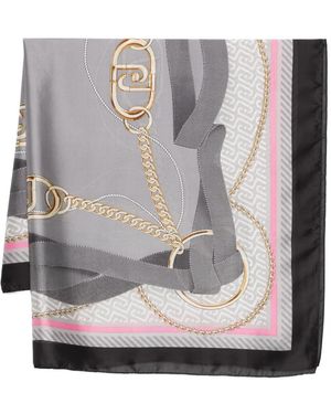Liu Jo Chain Graphic Scarf - Grey