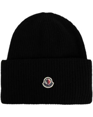 Moncler Muetze Aus Schurwolle - Schwarz