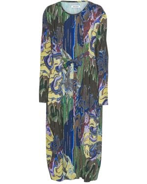 Henrik Vibskov O Abstract-Print Midi Dress - Blue