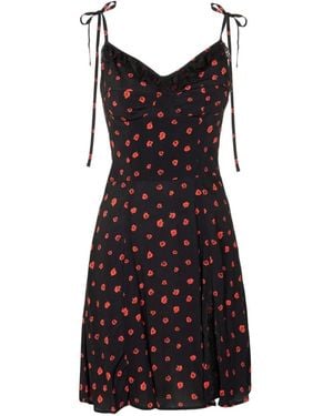 Mar De Margaritas Alya Floral-Print Tie-Strap Dress - Black