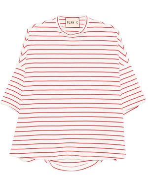 Plan C Striped Short-Sleeve T-Shirt - Pink