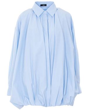 ELEH Button Balloon-Effect Shirt - Blue
