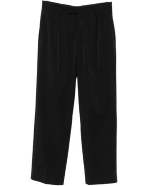 KARL LAGERFELD Pleated Logo-Patch Trousers - Black