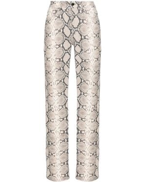 Marine Serre Python-Print Trousers - Natural