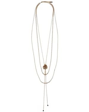Chloé The Letters Logo-Charm Necklace - White