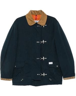 Fay Lobster-Clasp Corduroy-Collar Jacket - Blue