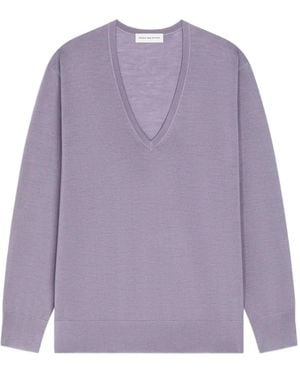 Dries Van Noten Vネック セーター - パープル