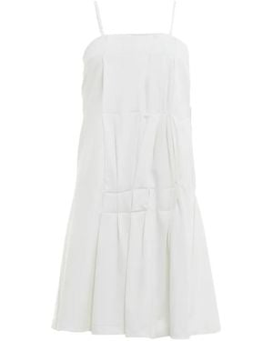 Nach Folded Pleated Mini Dress - White