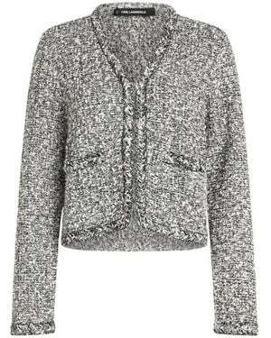 KARL LAGERFELD Cardigan Aus Boucle-Strick - Grau