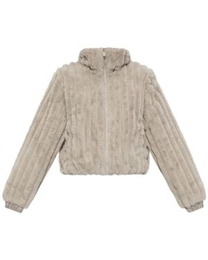 Save The Duck Gerippte Jacke Mit Reißverschluss - Natur