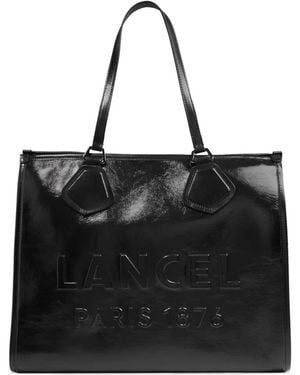 Lancel Large Embossed-Logo Tote Bag - Black