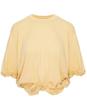 SEEN USERS T-Shirt Twombly Bloom Con Ruches - Neutro