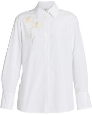 Erdem Embroidered Long-Sleeve Shirt - White
