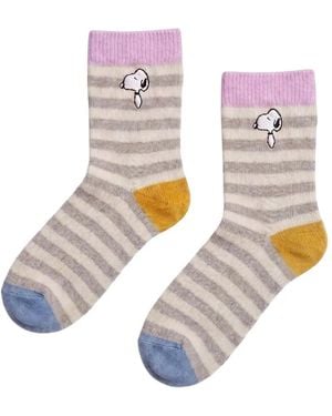 Chinti & Parker Calcetines Snoopy A Rayas - Rosa