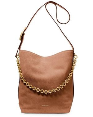 Michael Kors Nolita Large Suede Bucket Tote Bag - Brown