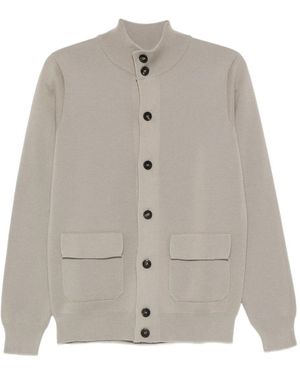 FILIPPO DE LAURENTIIS Cardigan Crop À Design Côtelé - Gris