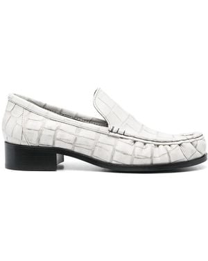 Acne Studios Block-Heel Leather Loafers - White