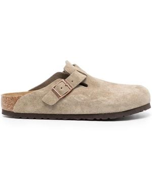 Birkenstock Boston Suede Slippers - Bianco