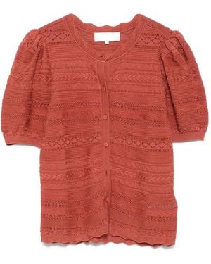 Ba&sh Vinat Puff-Sleeve Cardigan - Red