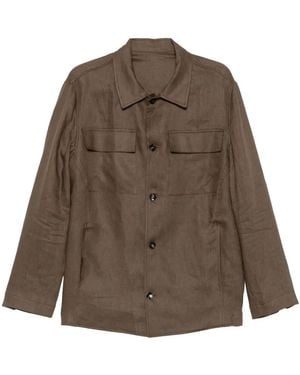 Michael Coal James Pocket Button-Fastening Overshirt - Brown