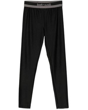 Just Cavalli Logo-Waistband Leggings - Black