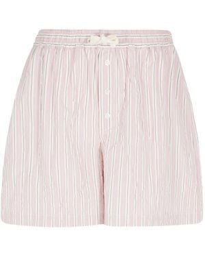 Roberto Collina Striped Buttoned Shorts - Pink