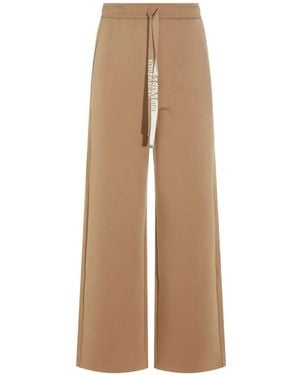 Max Mara Logo-Drawstring Track Trousers - Natural