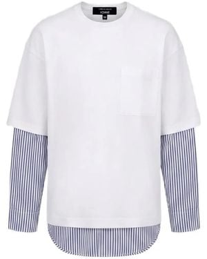 Comme des Garçons Layered-Sleeve Chest-Pocket T-Shirt - White