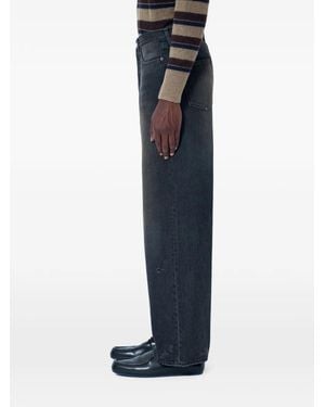 Ssstein Wide-Leg Denim Jeans With Five-Pocket Construction.Mid Risebutton And Zip-Fly Fasteningbelt Loopsfive Pocketsfaded Effect - Blue