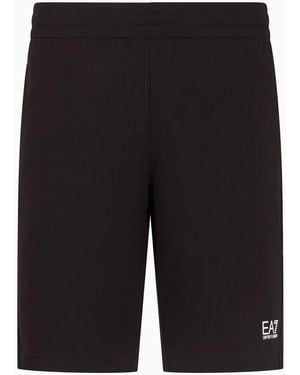 EA7 Logo-Print Shorts - Black