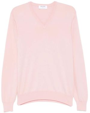 Gran Sasso V-neck Sweater - ピンク