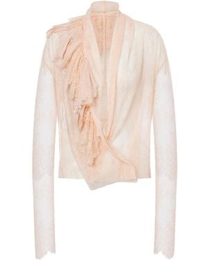 Alberta Ferretti Bluse Mit Rüschen - Weiß