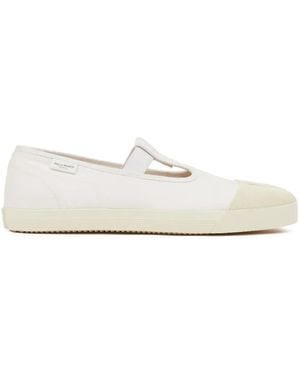 Maison Margiela On The Deck Tabi Canvas Court Shoes - White