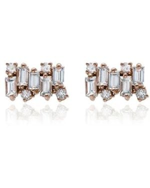 Suzanne Kalan Firework Diamond Earrings - White