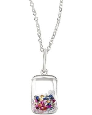 Moritz Glik 18k White Gold Ten Fourteen Petite Confetti Multi-stone Necklace