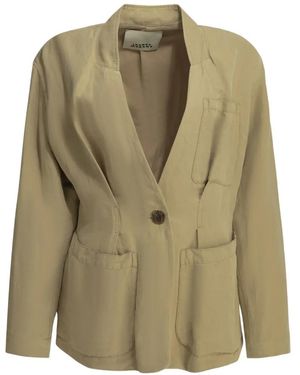 Isabel Marant Button-Fastening Pocket-Detail Coat - Green