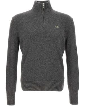 Lacoste Jersey con media cremallera y logo bordado - Gris