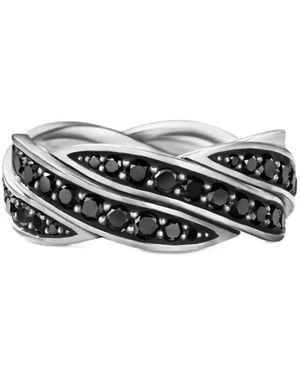 David Yurman Sterling Dy Helios Diamond Band Ring (9Mm) - White