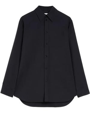 Jil Sander Long-Sleeve Wool Shirt - Blue
