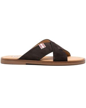 Bally Leather Slides - Brown