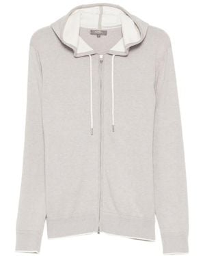N.Peal Cashmere Kapuzenjacke mit Reißverschluss - Weiß