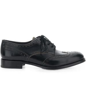 Lidfort Leather Lace-Up Derby Shoes - Black