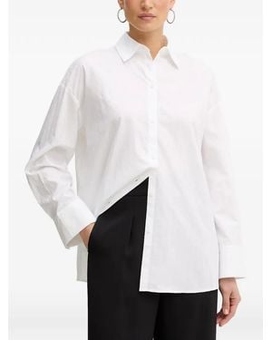 ARMANI EXCHANGE Logo-Jacquard Long-Sleeve Shirt - White