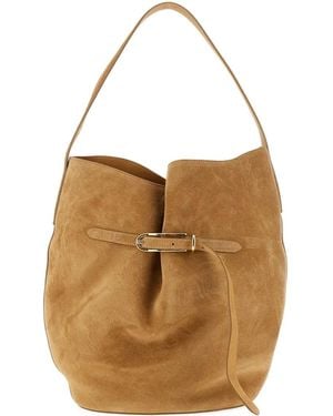Liffner Large Belted Bucket Bag - Natural