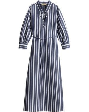Woolrich Striped Midi Dress - Blue