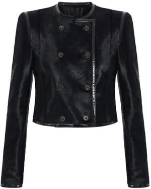 Elisabetta Franchi Veste En Cuir - Black