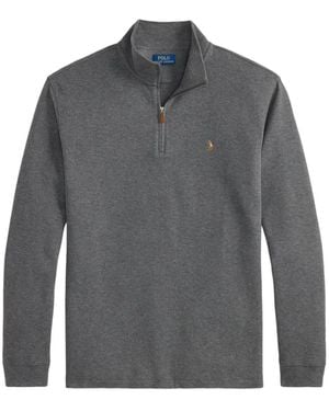 Polo Ralph Lauren Estate-Rib Trui Met Rits - Grijs